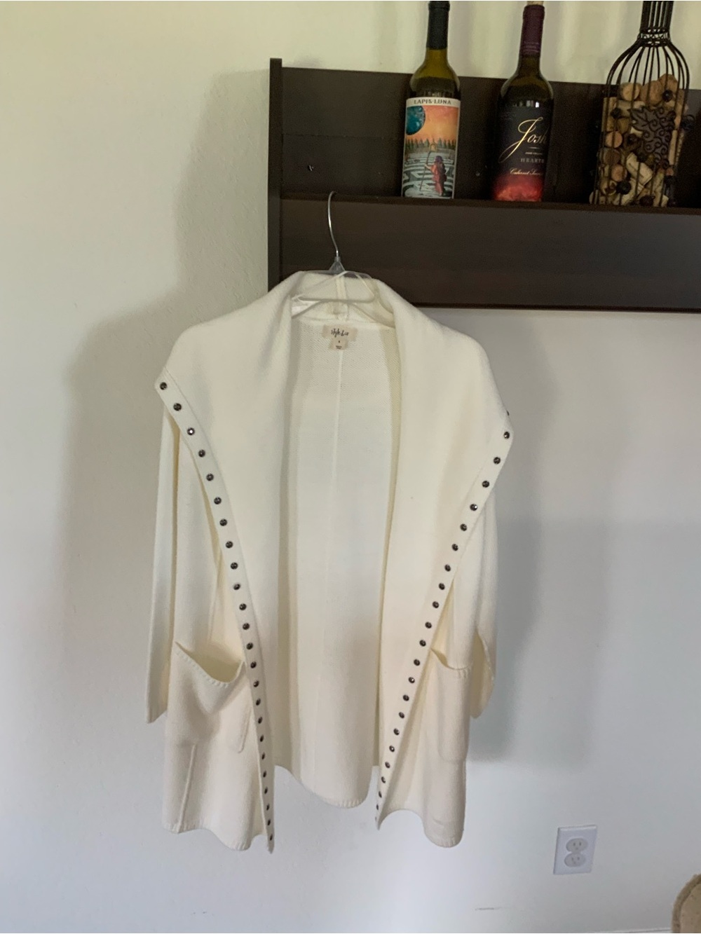 41 Hawthorn Ivory Open-Front Cardigan with Stud Detail